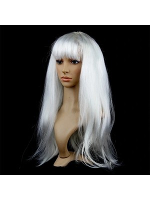 Aesco Beyaz Renk Peruk Saç