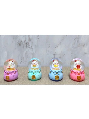 Aesco Şans Kedisi Işıklı Kar Küresi