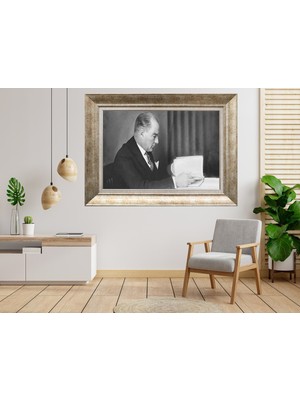 Giyense Gümüş Çerçeveli Atatürk Tablo SV092