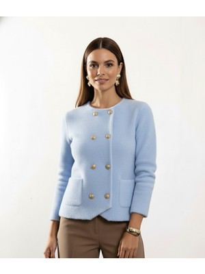 Salome Butik Gold Düğme Detay Yumoş Ceket