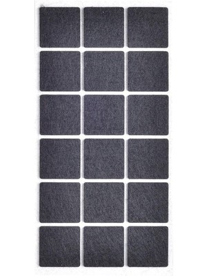 Liora Siyah Keçe 18 Adet 3,5 cm Kare Yapışkanlı, Masa, Koltuk Altı Parke Koruma Keçesi