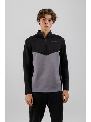 Airlife Sportswear Erkek Dik Yakalı ve Yarım Fermuarlı Sporcu Üstü Siyah