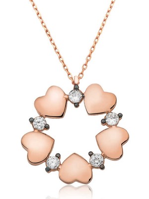 Calperia 925 Ayar Gümüş Kalp Çemberi Kadın Gümüş Kolye