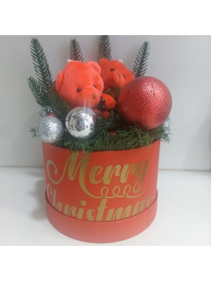Es Dekor Merry Christmas Ayıcıklı Süs Çap 18 cm Yılbaşı Noel