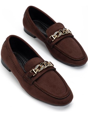 Shemard Kadın Acı Kahve Süet Tokalı Babet