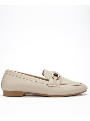 Shemard Kadın Krem Cilt Toka Detaylı Hafif Ortopedik Babet