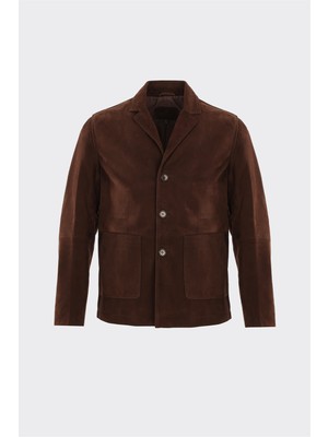 Elle Kahve Deri Erkek Ceket