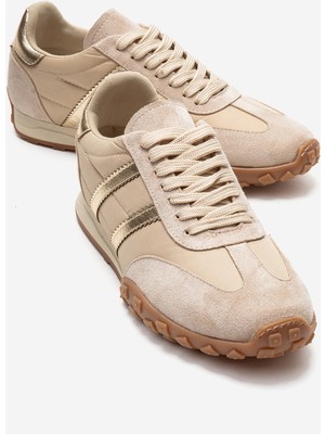 Luvi Flux Bej Süet Kadın Günlük Sneaker