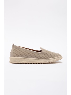 Shemard Kadın Bej Hakiki Deri Ortopedik Babet