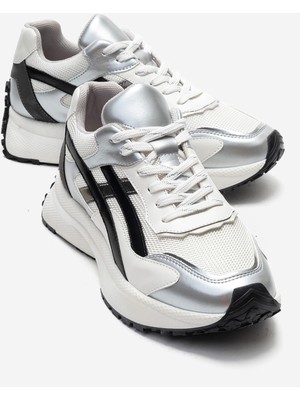 Luvi Calına Gümüş Siyah Beyaz Kadın Sneaker