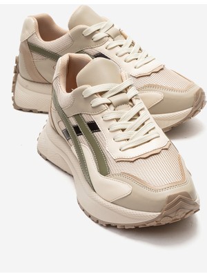 Luvi Calına Bej Yeşil Kadın Sneaker