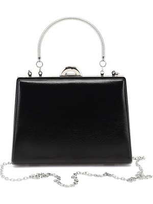 GÖNDERİ Kadın Siyah Uzun Zincirli El Ve Omuz Askılı Abiye Çanta