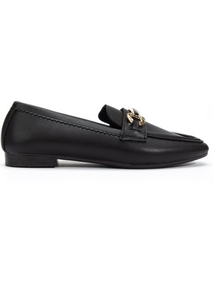 Shemard Kadın Siyah Cilt Toka Detaylı Hafif Ortopedik Babet