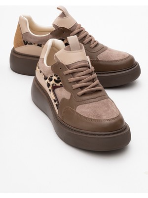 Luvi Drea Kahverengi Desenli Kadın Günlük Sneakers