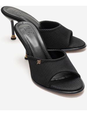 Luvi Wendy Siyah Kadın Ince Topuklu Terlik