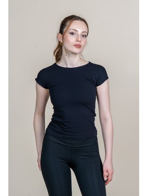 MissVina Compak Sıfır Kol Bisiklet Yaka T-Shırt 511