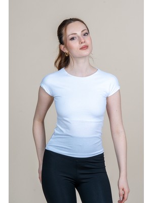 MissVina Compak Sıfır Kol Bisiklet Yaka T-Shırt 511