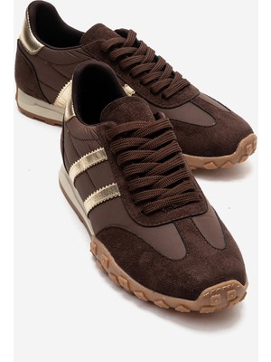 Luvi Flux Kahverengi Süet Kadın Günlük Sneaker