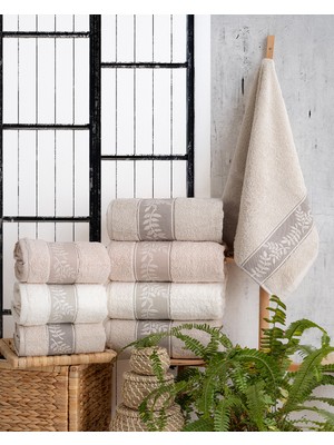 Hazangülü Collection Buldan Üretimi Çeyizlik Lüks Jakarlı Luna 4'lü El/yüz Havlusu I 50X90