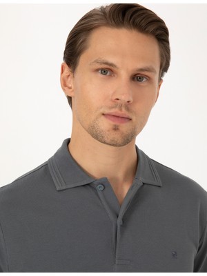 Pierre Cardin Erkek Antrasit Slim Fit Basic Tişört 50325323-VR006
