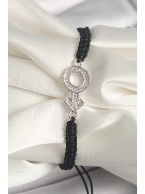 Similar Pirinç Gümüş Renk Zirkon Taşlı Mars Figür Asansörlü Makrome Model Kadın Bileklik - TJ-BB6795