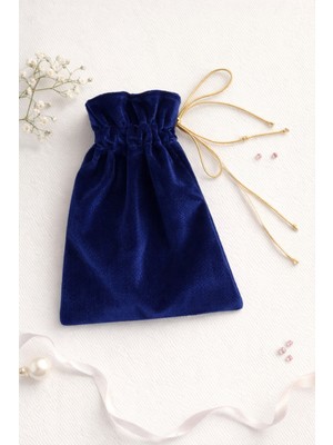 Buem Shop Noctura Mini Kese 10X15 cm | Lacivert Kadife Hediye & Takı Kesesi