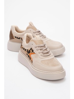 Luvi Drea Bej Desenli Kadın Günlük Sneakers