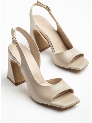 Shemard Benito Kadın Bej Saten Özel Tasarım Topuklu Ayakkabı