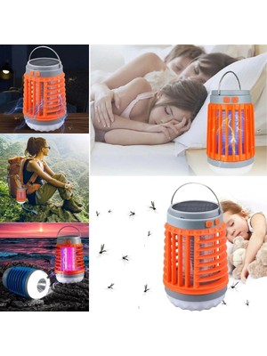 Aesco Askılı Solar Enerji Ile Şarj Olabilen Sinek Öldürücü Kamp Feneri Işıldak