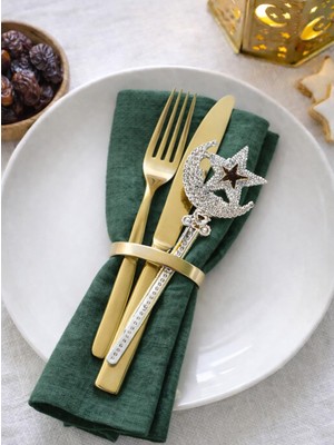 Parti Adresi Ramazan Temalı Ay Yıldız Dekoratif Palstik Çubuk – Gümüş 18 cm 6'lı