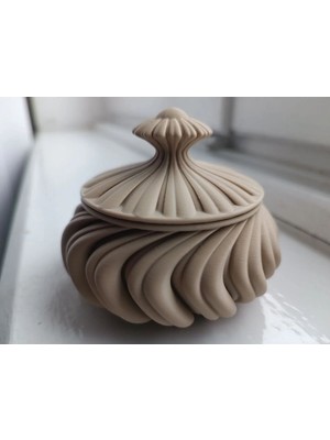 3D Baskı Spiral Kapaklı Dekoratif Kutu | Masa Üstü Organizer & Takı Saklama Kutusu | Pla