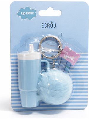 Ecrou Mavi Kupa Figürlü Ponponlu Lip Balmlı Charm,  Anahtarlık
