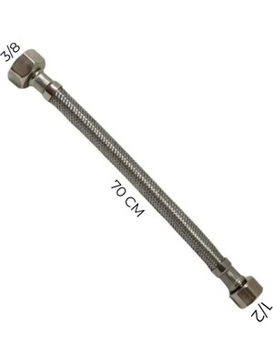 Damlasu 3/8x1/2- Su Bağlantı Flex Hortumu Flexible 70 cm