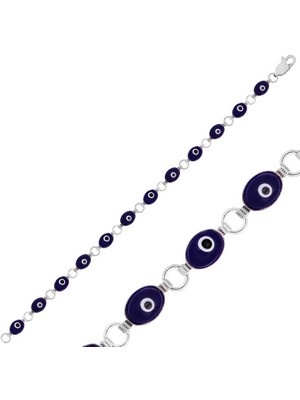 Calperia 925 Ayar Gümüş Oval Nazar Bileklik