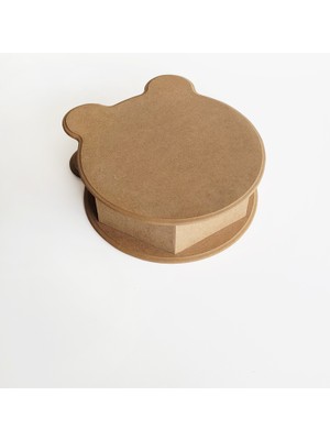 Yegane Concept Ham Mdf, Boyanabilir Ayıcık Dekoratif Kutu, Çocuk Kutusu, Takı Kutusu