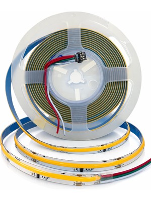 Ledarmy 24V Pixel COB Şerit LED 5m 360LED/m 10mm 3000K Günışığı Hareketli Efektli Akıllı Tek Renk LED Şerit