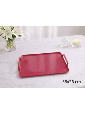 Zucci Home Aurora  Plastik Servis Tepsisi –aurora Berry |  Dayanıklı Plastik Sunum Tepsisi |  38X26 cm