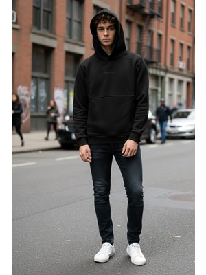 Twister Esw 2744 Kapüşonlu 3 Iplik Şardonlu Erkek Sweat