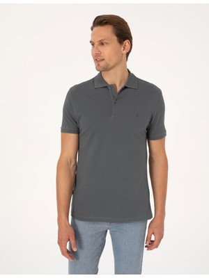Pierre Cardin Erkek Antrasit Slim Fit Basic Tişört 50325323-VR006