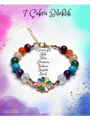 Herkimer Doğaltaş Orijinal Doğaltaş Rainbow 7 Çakra Tasarım Bileklik