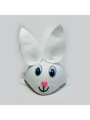 Aesco Tavşan Şeklinde Çocuk Şapkası Beyaz