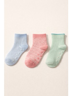 Bebek 3'lü Çok Renkli Step Çorap