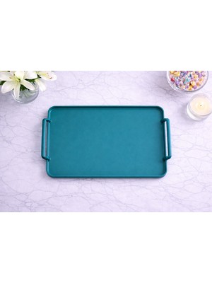 Zucci Home Aurora  Plastik Servis Tepsisi –aurora Eucalyptus |  Dayanıklı Plastik Sunum Tepsisi |  38X26 cm