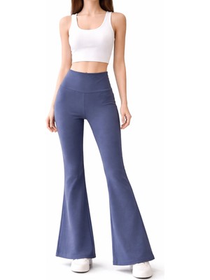 İnce Moda Giyim Yüksek Bel Ispanyol Paça Toparlayıcı Kadın Tayt