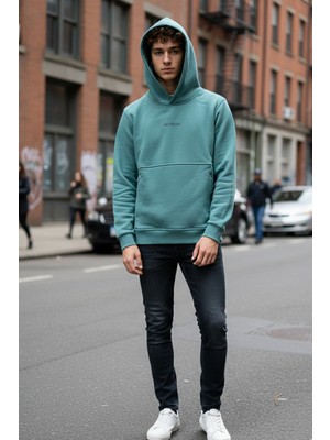 Twister Esw 2744 Kapüşonlu 3 Iplik Şardonlu Erkek Sweat