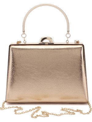 Gönderi(r) Kadın Bronz  Uzun Zincirli El ve Omuz Askılı Abiye Çanta