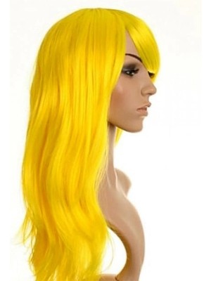 Aesco Sarı Renk Uzun Parti Peruğu