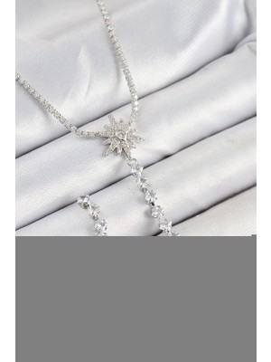 Similar Pirinç Zirkon Taşlı Kutup Yıldızı Model Gold Renk Y Kolye - TJ-BKO10449