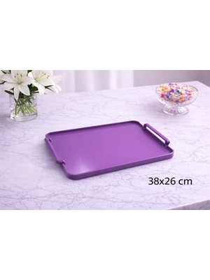 Zucci Home Aurora  Plastik Servis Tepsisi – Aurora Violet |  Dayanıklı Plastik Sunum Tepsisi |  38X26 cm