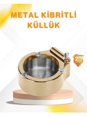 Aesco Çakmak Entegreli Küllük Yeniden Doldurulabilir Metal Gövde